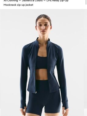 Aritzia TNA Athletic Zip-Up Jacket — Navy